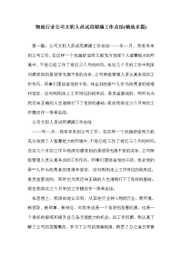 物流行业公司文职人员试用期满工作总结(精选多篇)