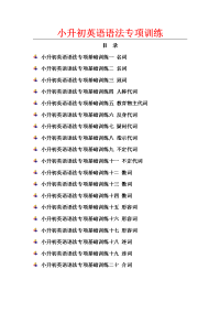 小学升初中英语语法专项分类训练20套汇编
