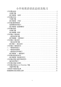 小升初英语语法总结及练习