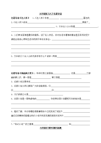 八下名著导读课外诗、古文默写检测案
