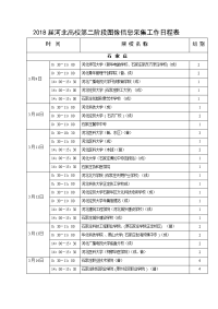 2018届河北高校第二阶段图像信息采集工作日程表