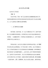 会计实习工作总结