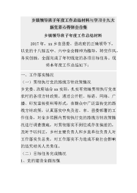 乡镇领导班子年度工作总结材料与学习十九大新党章心得体会合集