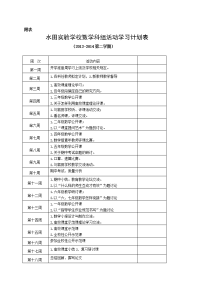 水田实验学校科组活动学习计划表和教研团队成员基本情况表