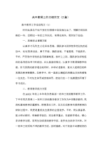 高中教师工作总结范文（2篇）