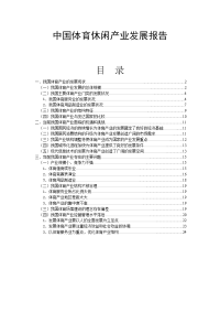 中国体育休闲产业发展报告