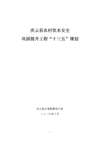 庆云地区农村饮水安全