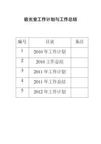 验光室工作计划与工作总结