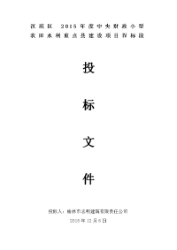 2015年度中央财政小型农田水利重点县建设项目施工组织设计