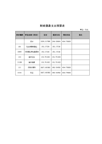 财政及拨款支出预算表