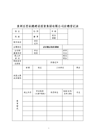 贵州百里杜鹃建设投资集团有限公司应聘登记表