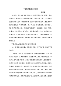 初中数学教师个人工作总结