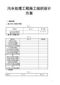 污水处理工程施工组织设计方案