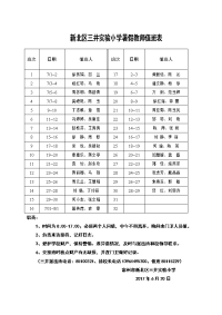 新北区三井实验小学暑假教师值班表