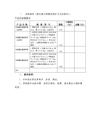 采购清单（报价超过预算控制价为无效报价）