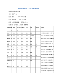 标准菜谱采购、出品和成本控制案例