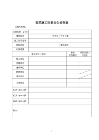 建筑施工质量安全检查表