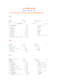 2010年艺人报价单