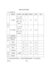 电教设备采购清单