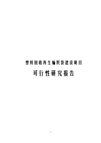 塑料回收再生编织袋建设项目可行性研究报告