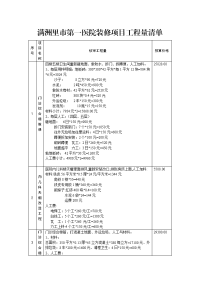 满洲里市第一医院装修项目工程量清单