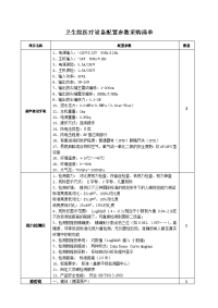 卫生院医疗设备配置参数采购清单