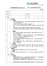 框架结构混凝土浇筑工程分项工程质量技术交底卡