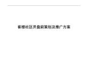 新农村方案—崔楼社区开盘前策划及推广方案