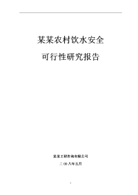 某某农村饮水安全可行性研究报告