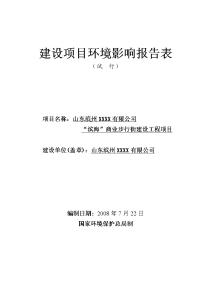 山东滨州xx有限公司滨海商业步行街建设工程项目环境评估报告书