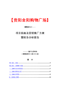 贵阳金阳购物广场招商及营销推广方案暨财务分析报告