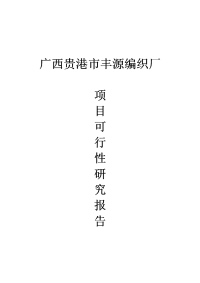 广西贵港市丰源编织厂可行性研究报告