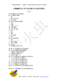 中国越野自行车行业发展可行性研究报告