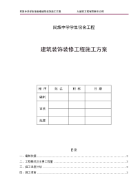 中学学生宿舍建筑装饰施工方案