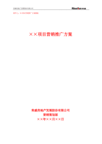 房地产项目营销推广方案-模板