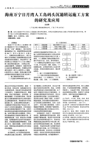 海南万宁日月湾人工岛码头沉箱转运施工方案的研究及应用’