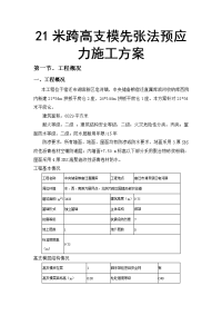 21米跨高支模先张法预应力施工方案