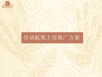 佳讯板栗上市推广方案