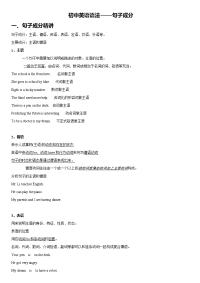 初中英语语法——句子成分
