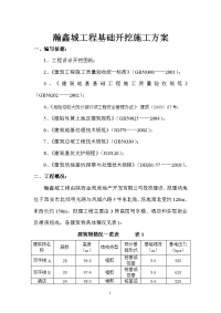 翰鑫城工程基础开挖施工方案