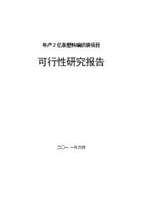 年产3亿条塑料编织袋项目可行性研究报告1439102207
