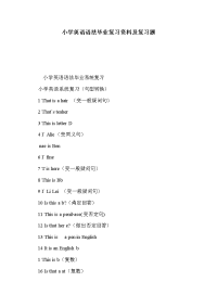小学英语语法毕业复习资料及复习题
