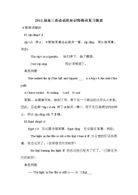 2012届高三英语语法知识特殊词复习教案