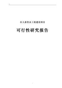 人畜饮水工程建设项目可行性研究报告