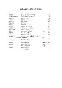 plc花样组合喷泉电器控制柜器件采购清单