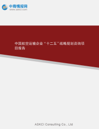 中国航空运输企业十二五战略规划咨询项目报告