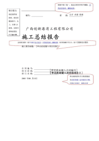 广西创新港湾工程有限公司施工总结报告模板