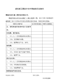 建筑施工图设计文件审查意见回复单