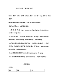 小学六年级上册英语语法详解