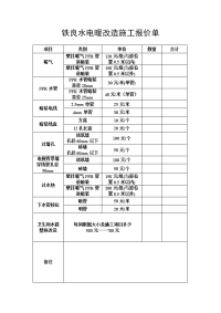 铁良水电暖改造施工报价单